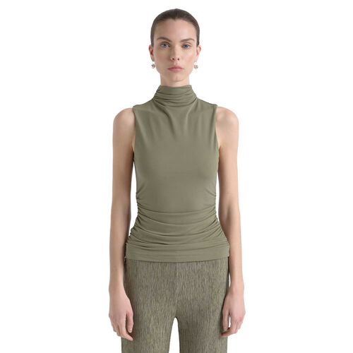 Cue Ruched Mesh Top
